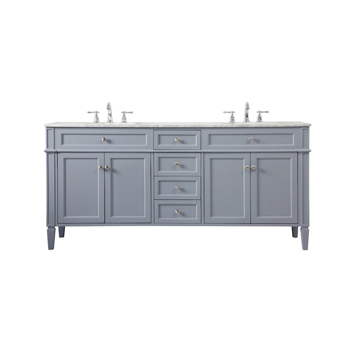Elegant Kitchen/Bath Park Avenue 72" Double Bathroom Vanity, Grey - VF12572DGR