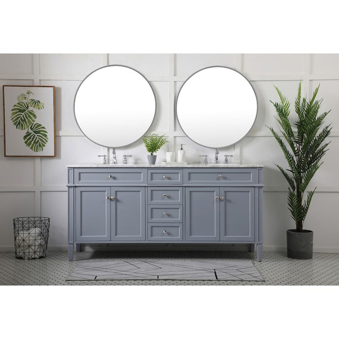 Elegant Kitchen/Bath Park Avenue 72" Double Bathroom Vanity, Grey