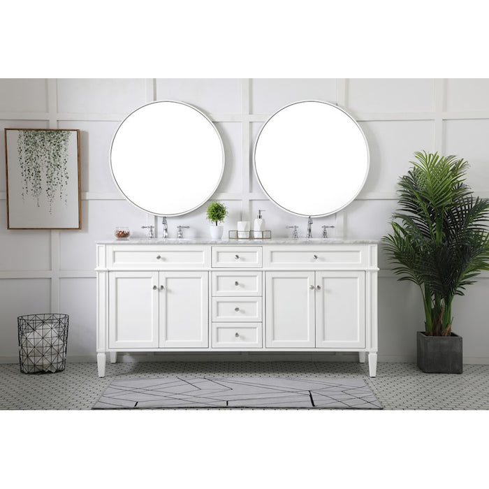 Elegant Kitchen/Bath Park Avenue 72" Double Bathroom Vanity, White