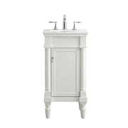 Elegant Lexington 18" Single Vanity, Antique White/Ivory Marble - VF13018AW-VW