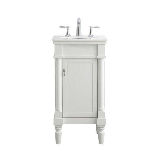 Elegant Lexington 18" Single Vanity, Antique White/Ivory Marble - VF13018AW-VW