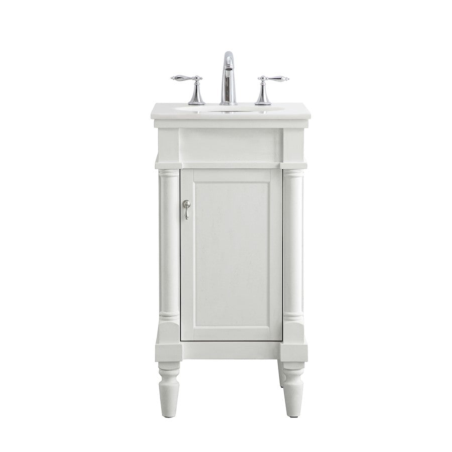 Elegant Lexington 18" Single Vanity, Antique White/Ivory Marble - VF13018AW-VW