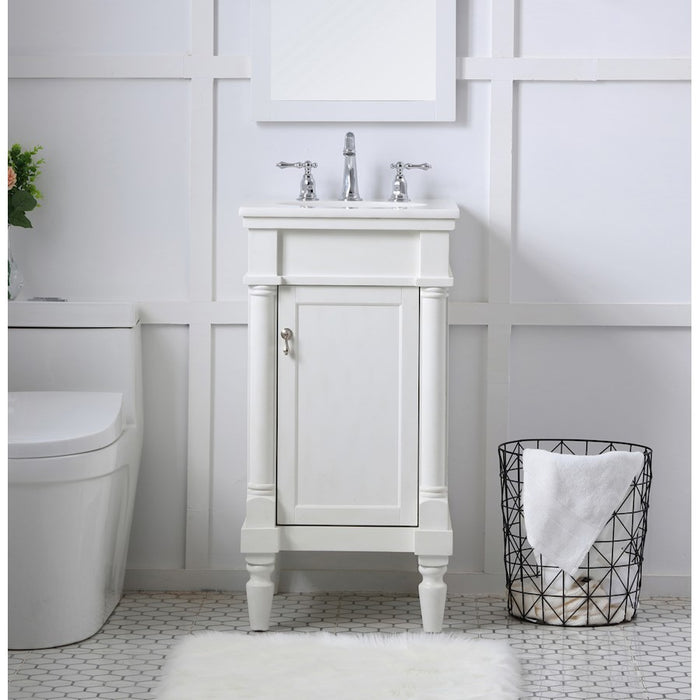 Elegant Lexington 18" Single Vanity, Antique White/Ivory Marble