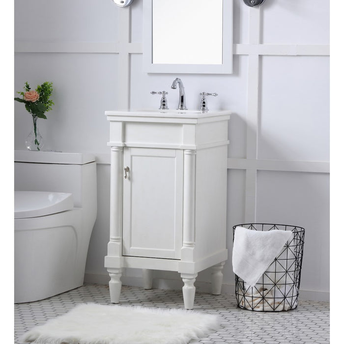 Elegant Lexington 18" Single Vanity, Antique White/Ivory Marble