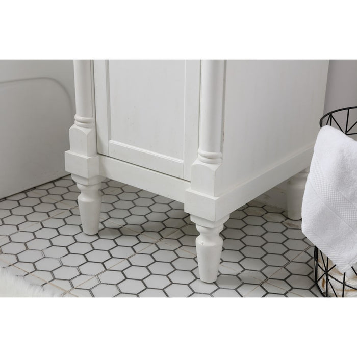 Elegant Lexington 18" Single Vanity, Antique White/Ivory Marble
