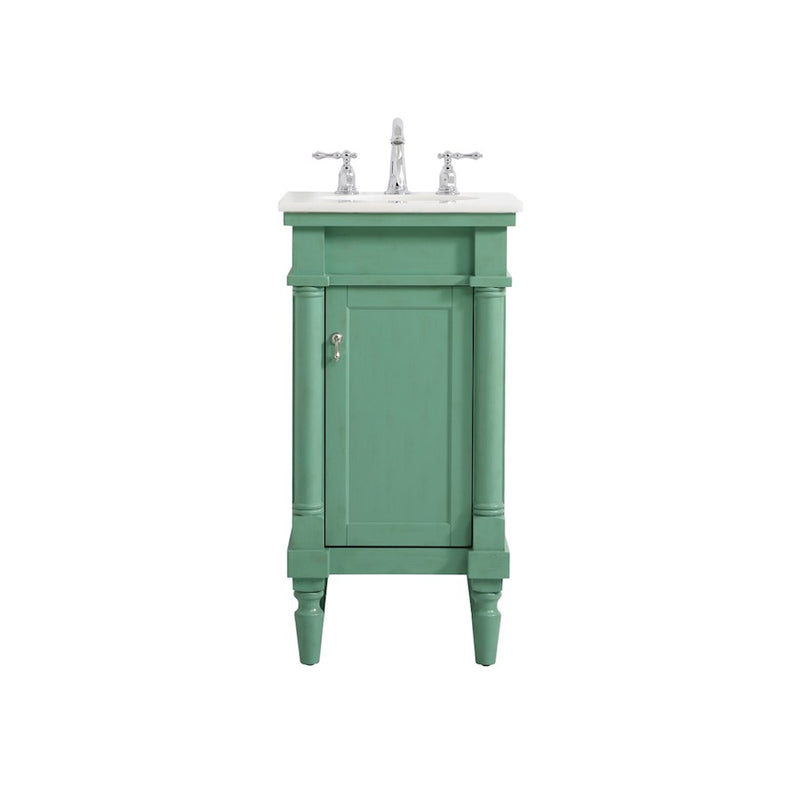Elegant Lexington 18.5" Single Bathroom Vanity, Vintage Mint - VF13018VM