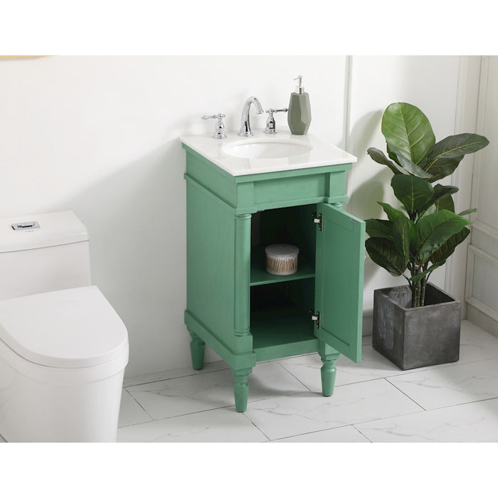Elegant Lexington 18.5" Single Bathroom Vanity, Vintage Mint