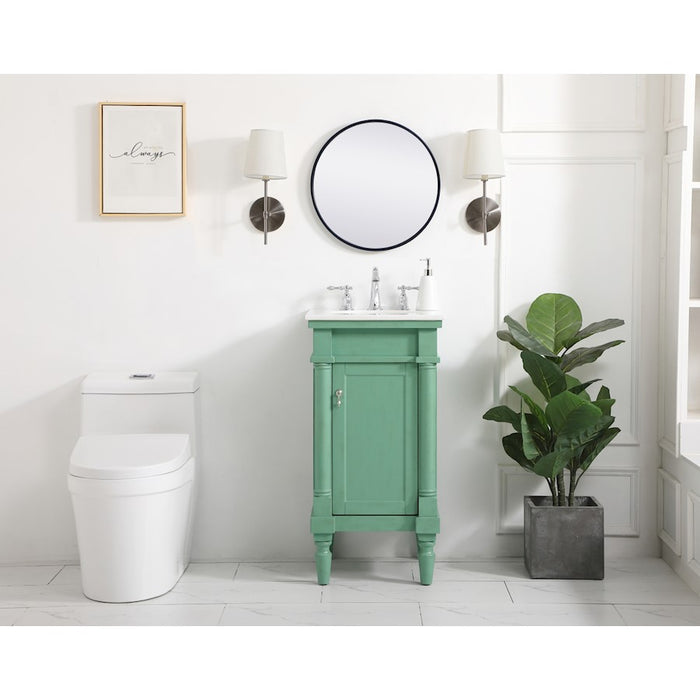 Elegant Lexington 18.5" Single Bathroom Vanity, Vintage Mint