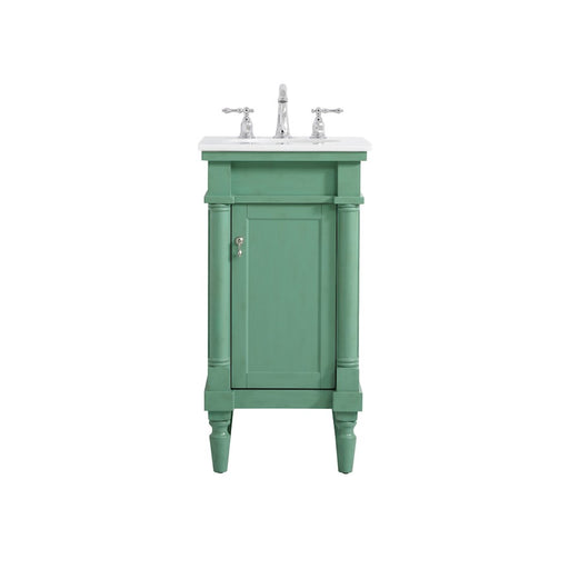 Elegant Lexington 18.5" Single Vanity, Vintage Mint/Ivory Marble - VF13018VM-VW