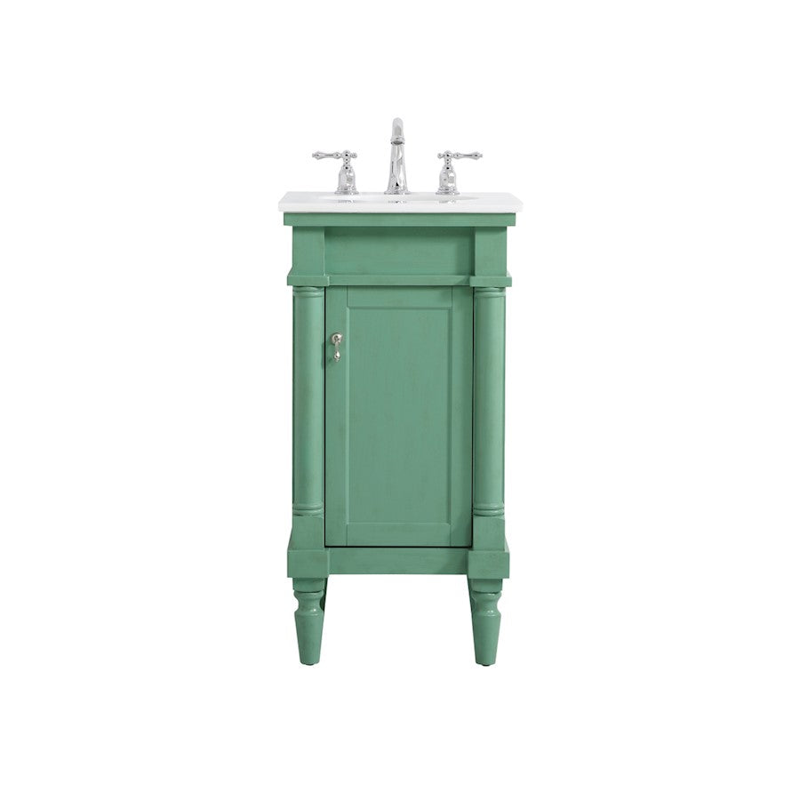 Elegant Lexington 18.5" Single Vanity, Vintage Mint/Ivory Marble - VF13018VM-VW
