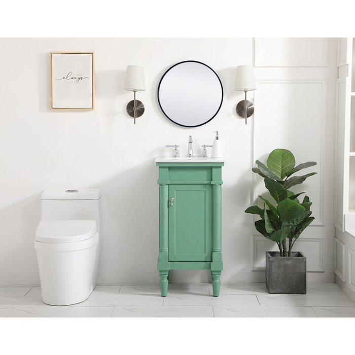 Elegant Lexington 18.5" Single Vanity, Vintage Mint/Ivory Marble