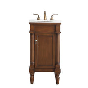 Elegant Lexington 18" Single Vanity, Walnut/Ivory Marble - VF13018WT-VW