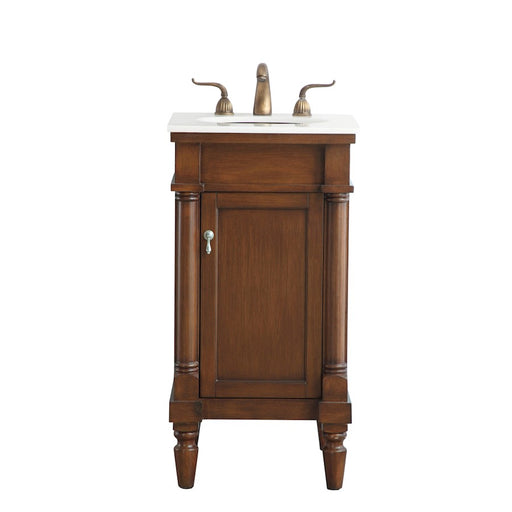 Elegant Lexington 18" Single Vanity, Walnut/Ivory Marble - VF13018WT-VW