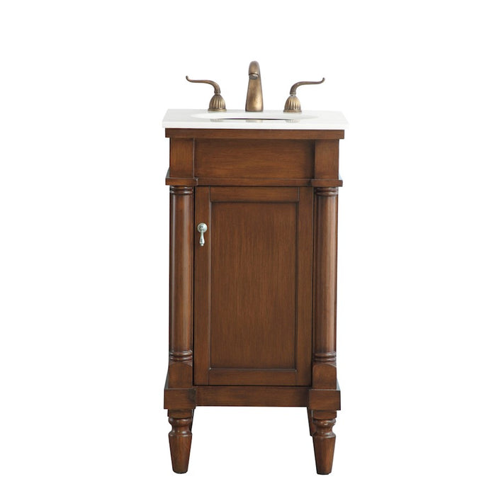 Elegant Lexington 18" Single Vanity, Walnut/Ivory Marble - VF13018WT-VW