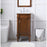 Elegant Lexington 18" Single Vanity, Walnut/Ivory Marble