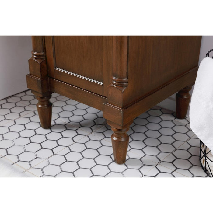 Elegant Lexington 18" Single Vanity, Walnut/Ivory Marble