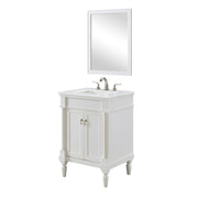 Elegant Lexington 24" Single Vanity, Antique White/Ivory Marble - VF13024AW-VW