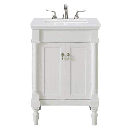 Elegant Lexington 24" Single Vanity, Antique White/Ivory Marble