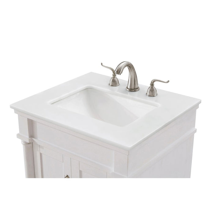 Elegant Lexington 24" Single Vanity, Antique White/Ivory Marble