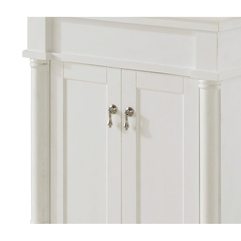 Elegant Lexington 24" Single Vanity, Antique White/Ivory Marble