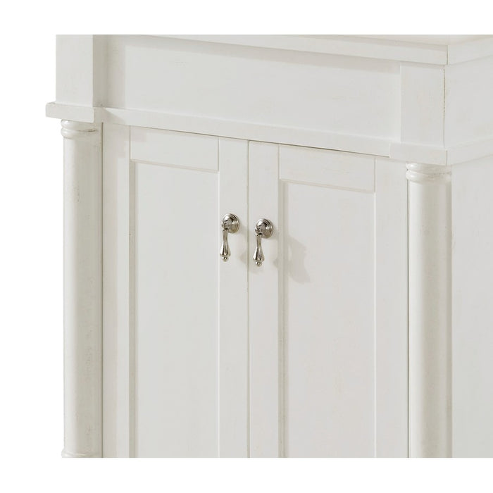 Elegant Lexington 24" Single Vanity, Antique White/Ivory Marble