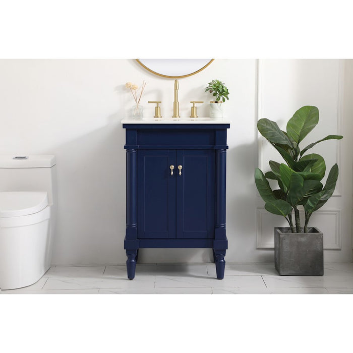 Elegant Kitchen/Bath Lexington 24" Single Bathroom Vanity, Blue