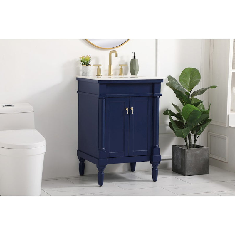 Elegant Kitchen/Bath Lexington 24" Single Bathroom Vanity, Blue
