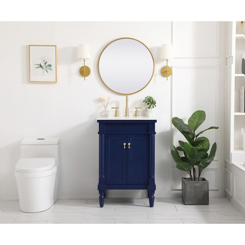 Elegant Kitchen/Bath Lexington 24" Single Bathroom Vanity, Blue
