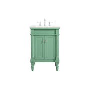 Elegant Lexington 24" Single Bathroom Vanity, Vintage Mint - VF13024VM