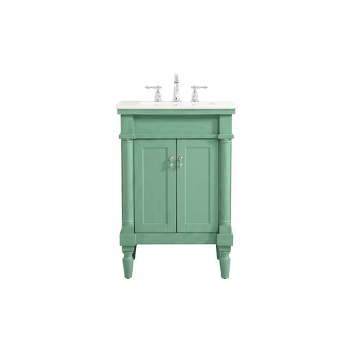 Elegant Lexington 24" Single Bathroom Vanity, Vintage Mint - VF13024VM