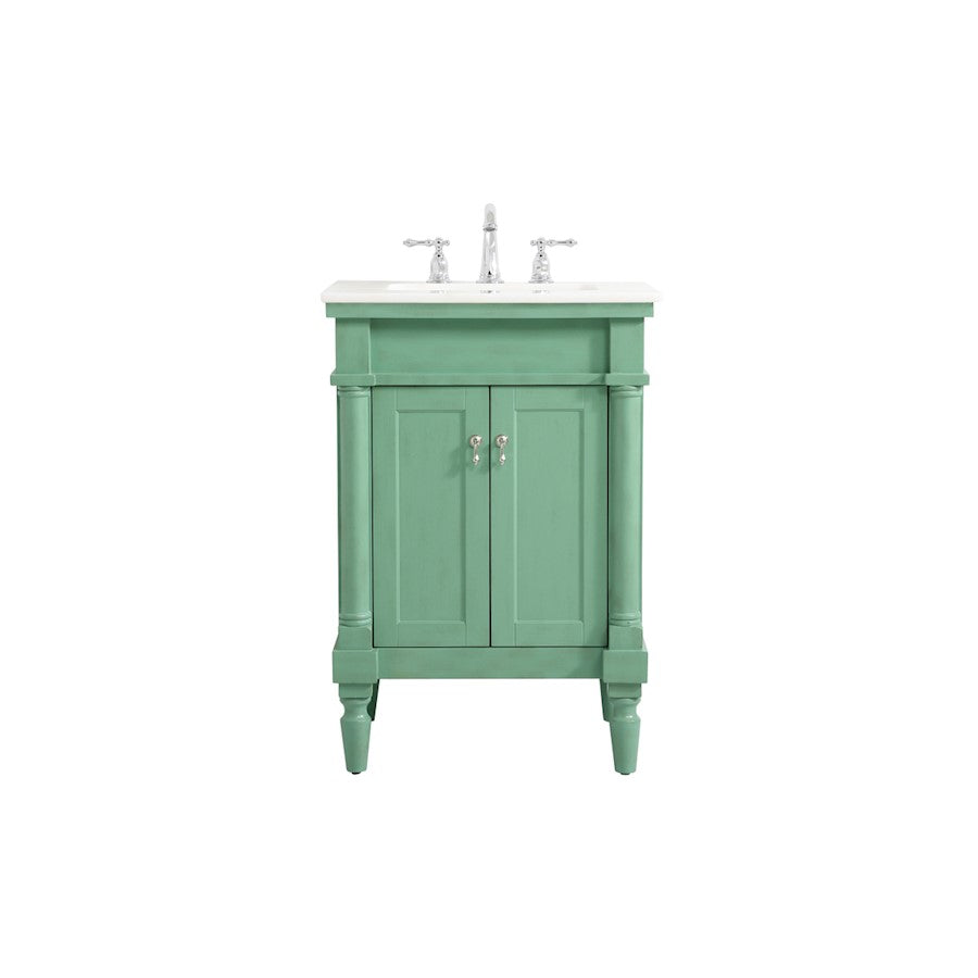 Elegant Lexington 24" Single Bathroom Vanity, Vintage Mint - VF13024VM