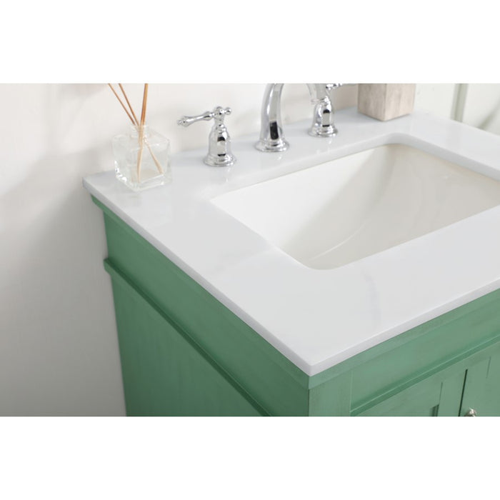 Elegant Lexington 24" Single Vanity, Vintage Mint/Ivory Marble