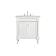 Elegant Decor Lexington 30" Single Vanity, AWH/Ivory Marble - VF13030AW-VW
