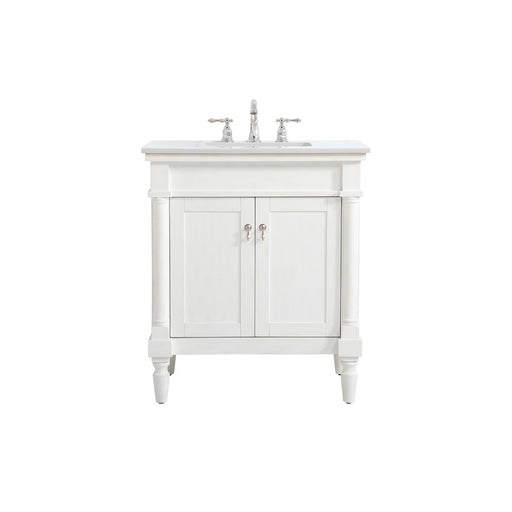 Elegant Decor Lexington 30" Single Vanity, AWH/Ivory Marble - VF13030AW-VW