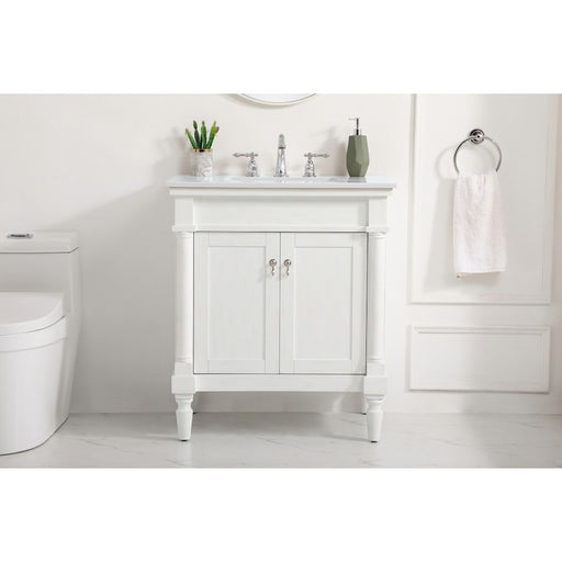 Elegant Decor Lexington 30" Single Vanity, AWH/Ivory Marble