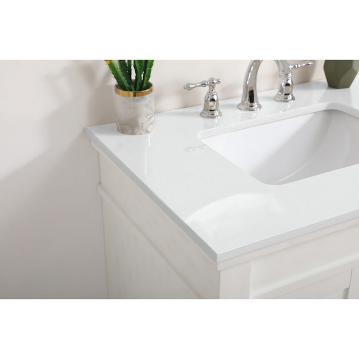 Elegant Decor Lexington 30" Single Vanity, AWH/Ivory Marble