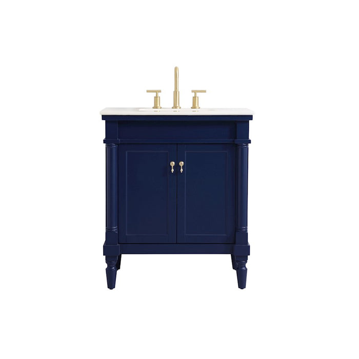 Elegant Kitchen/Bath Lexington 30" Single Bathroom Vanity, Blue - VF13030BL