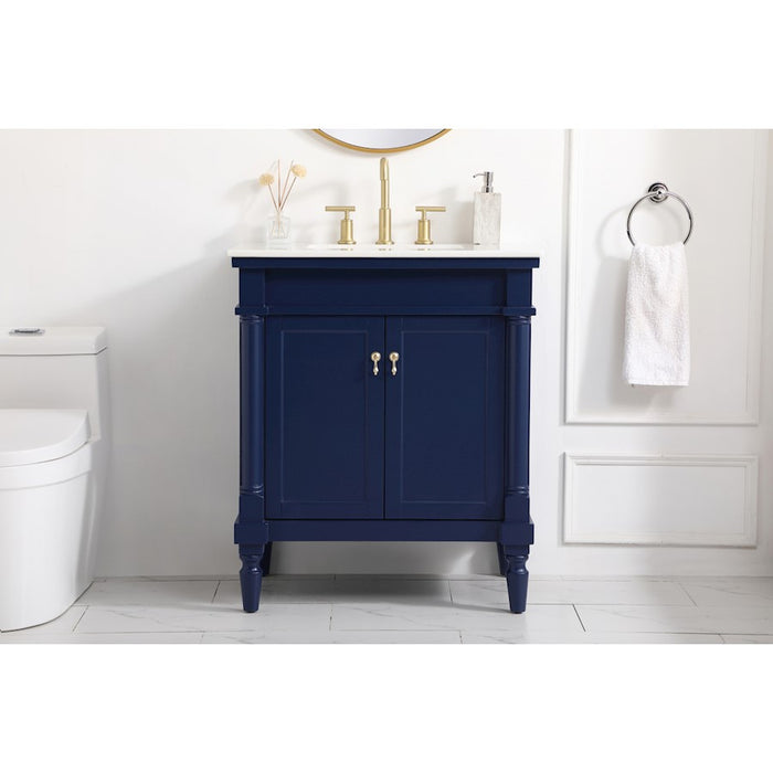 Elegant Kitchen/Bath Lexington 30" Single Bathroom Vanity, Blue