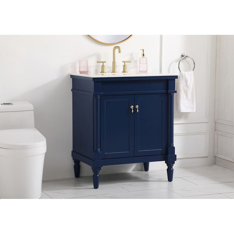 Elegant Kitchen/Bath Lexington 30" Single Bathroom Vanity, Blue