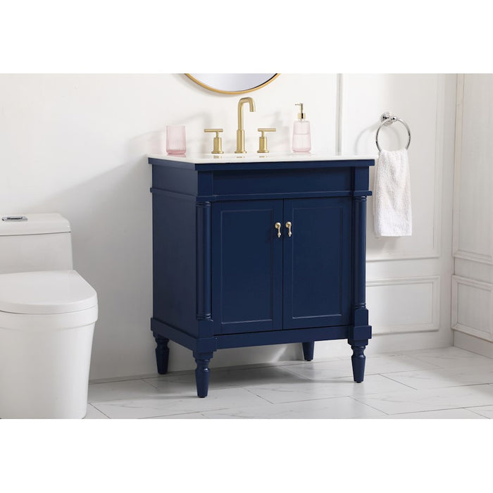 Elegant Kitchen/Bath Lexington 30" Single Bathroom Vanity, Blue