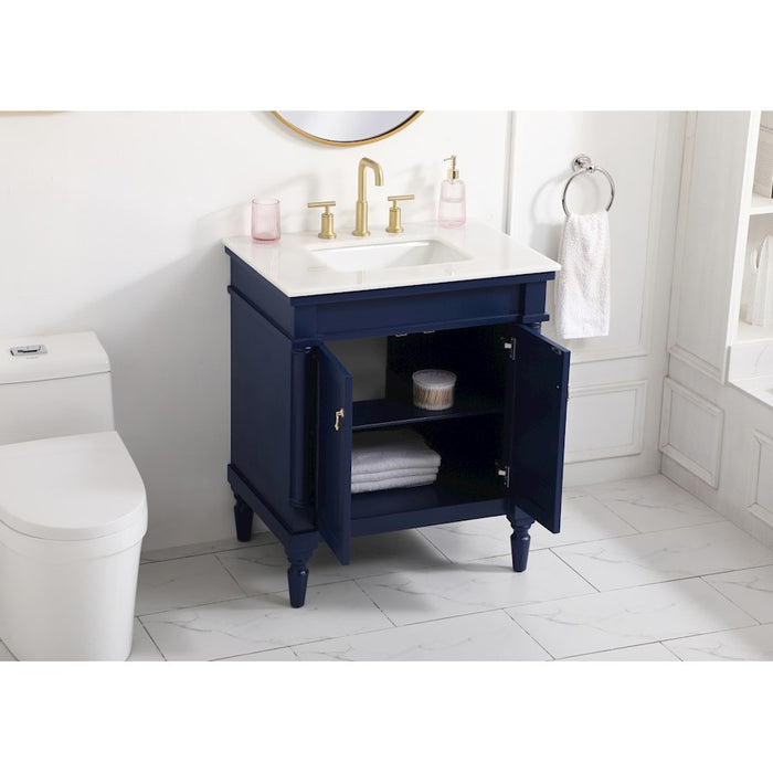 Elegant Kitchen/Bath Lexington 30" Single Bathroom Vanity, Blue
