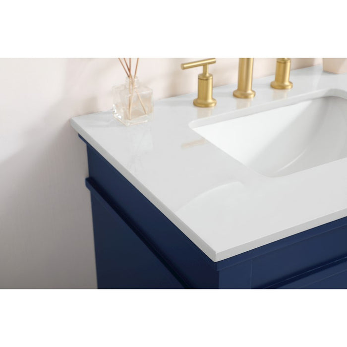 Elegant Decor Lexington 30" Single Vanity, Blue/Ivory Marble