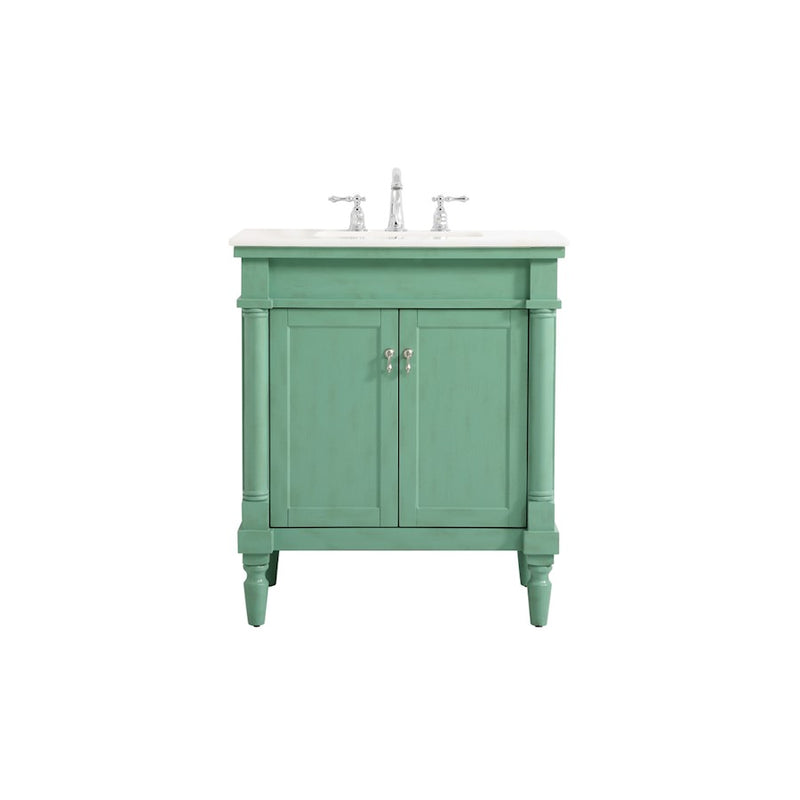 Elegant Lexington 30" Single Bathroom Vanity, Vintage Mint - VF13030VM