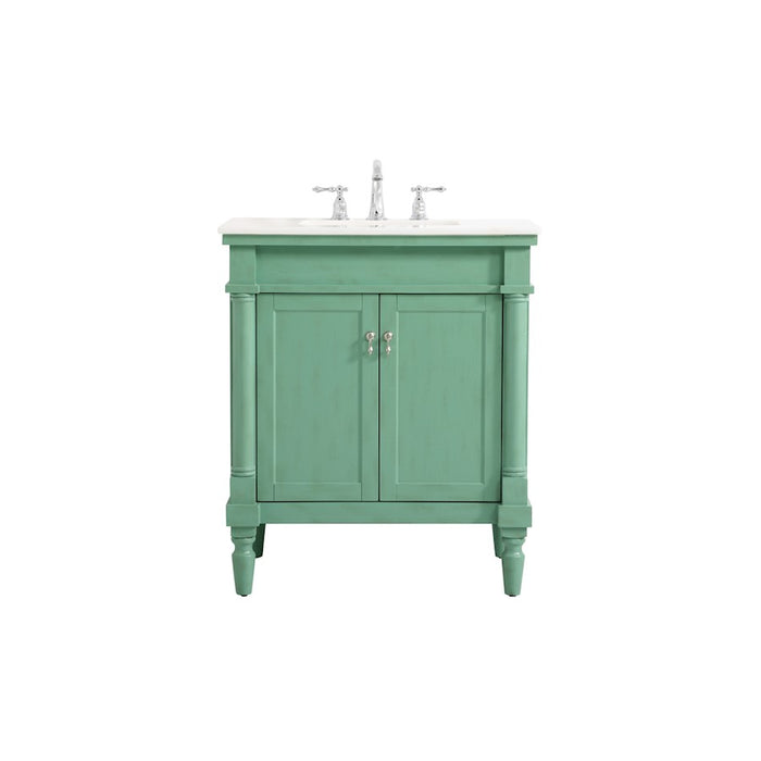 Elegant Lexington 30" Single Bathroom Vanity, Vintage Mint - VF13030VM