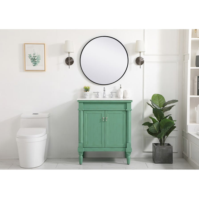 Elegant Lexington 30" Single Bathroom Vanity, Vintage Mint
