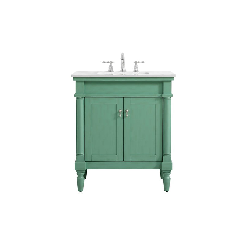 Elegant Decor Lexington 30" Single Vanity,Mint/Ivory Marble - VF13030VM-VW