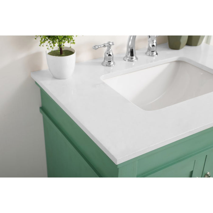Elegant Decor Lexington 30" Single Vanity,Mint/Ivory Marble