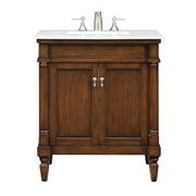 Elegant Decor Lexington 30" Single Vanity, Walnut/Ivory Marble - VF13030WT-VW