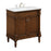Elegant Decor Lexington 30" Single Vanity, Walnut/Ivory Marble