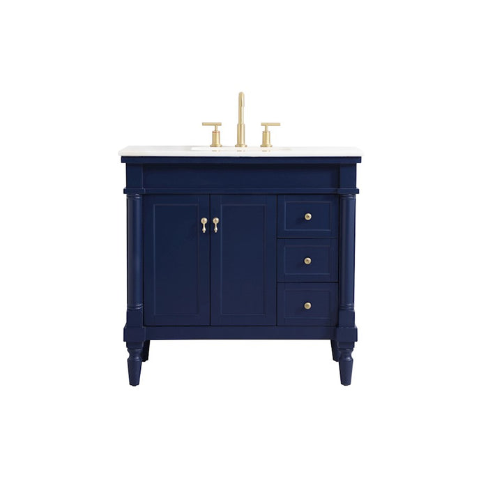 Elegant Kitchen/Bath Lexington 36" Single Bathroom Vanity, Blue - VF13036BL